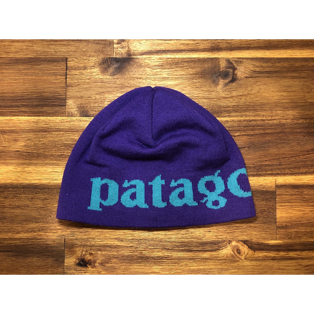 PATAGONIA 大logo毛帽 紫色