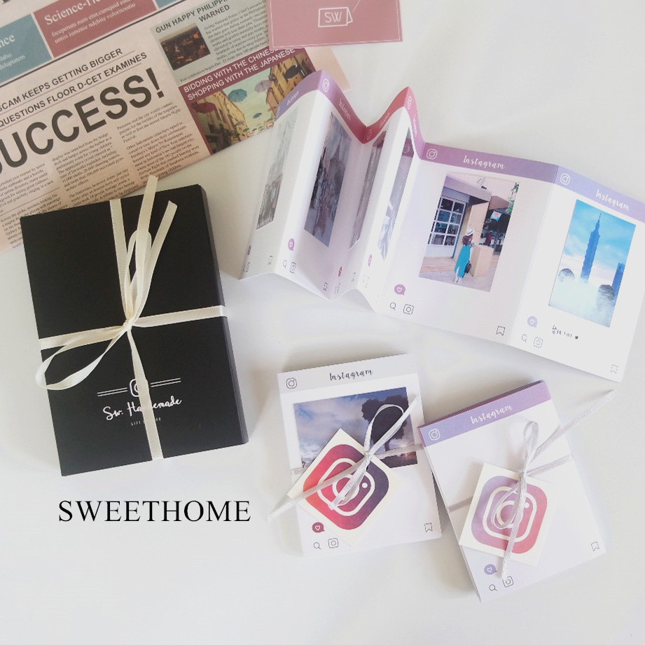 [🔺現貨] 滿99免運▶Sweet Home－Instagram 造型摺疊小冊『套裝禮盒組』 - IG卡片手工卡片洗照片