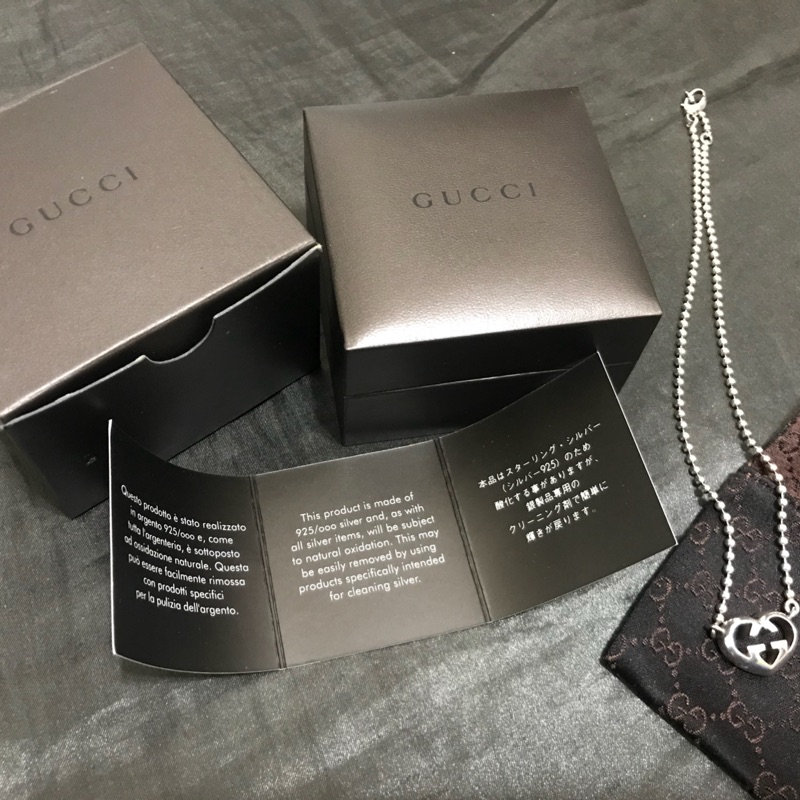 Gucci項鍊/925純銀/專櫃正品