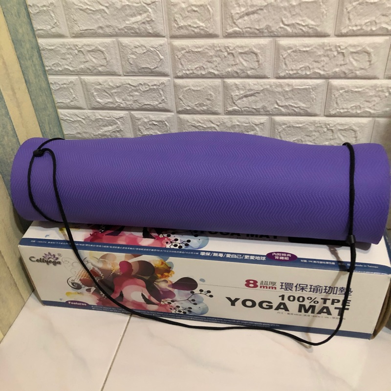 Cellyoga 臺灣製造8mm超厚環保瑜珈墊100 Tpe附背繩 蝦皮購物