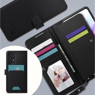 Spigen / A53 Wallet S+ case with 7 card slots leather strap