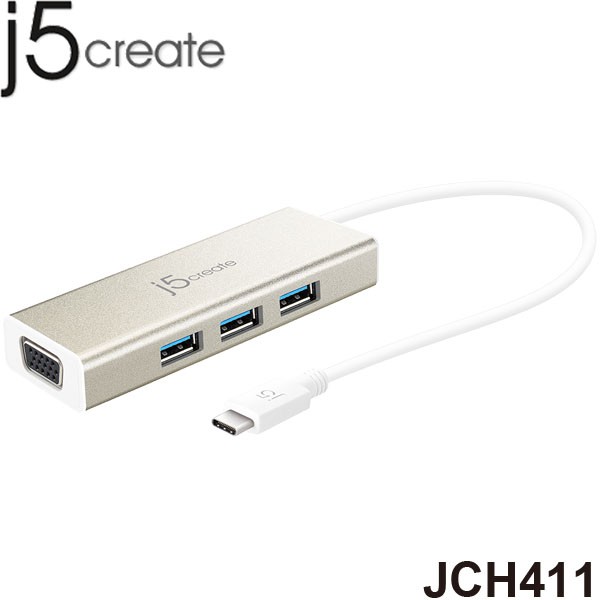 【MR3C】含稅附發票 j5 create JCH411 Type-C 轉 VGA USB 3.1 集線器 HUB