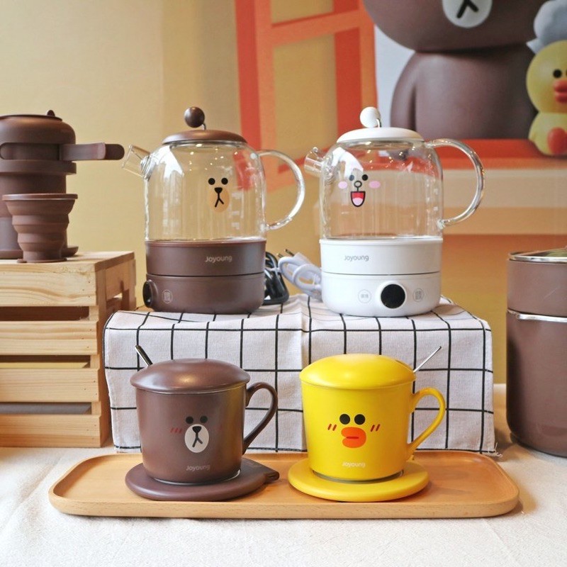 全聯line Friends冬季好萌友熊大快煮壺 恆溫暖杯墊 不沾鍋 蝦皮購物