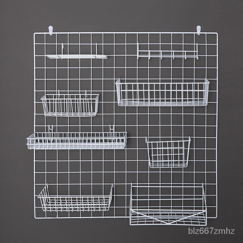 【❀收納總動員—】工廠直銷傢用超市網架托盤格子網片鐵藝網格照片墻浸塑包膠收納置物架掛籃
