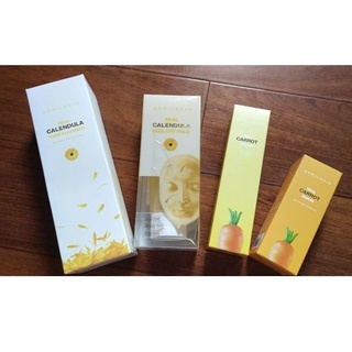 APRIL SKIN 胡蘿蔔淨膚精華45g 金盞菊撕拉面膜100g 胡蘿蔔淨膚面霜 金盞菊深層潔面乳 金盞菊爽膚棉