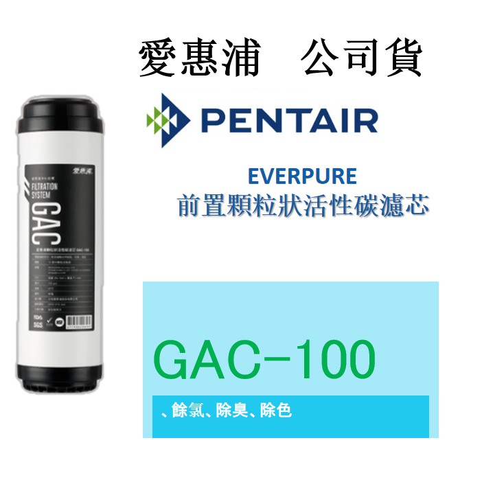 愛惠浦 10英吋前置GAC-100 顆粒狀活性碳棒濾芯