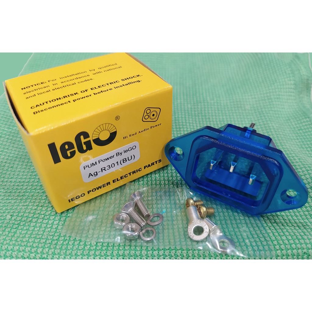 音響改機專用_IeGO Power Pure Silver IEC INLET純銀AC電源座(藍/黑)
