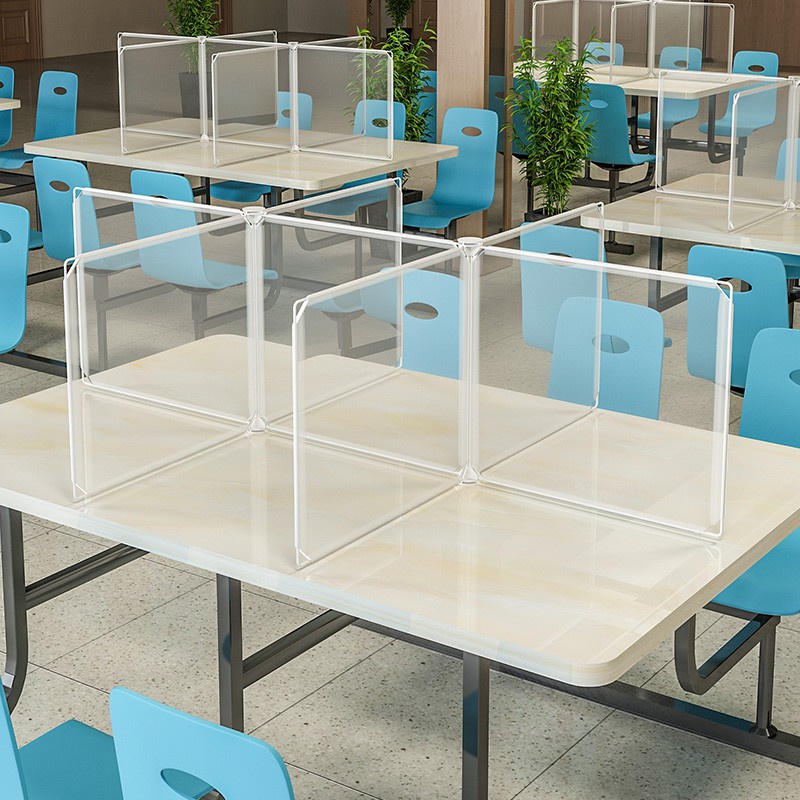 現貨附統編 餐桌隔離板 防疫隔板 食堂防疫隔離板 餐桌面學生課桌分隔板 塑料擋板萬能PVC吃飯防飛沫