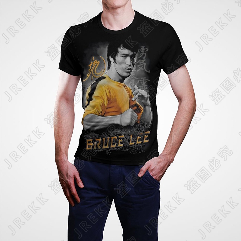 2022 夏季短袖 Bruce Lee T 卹 3D 打印男士女士時尚街頭服裝短袖運動衫