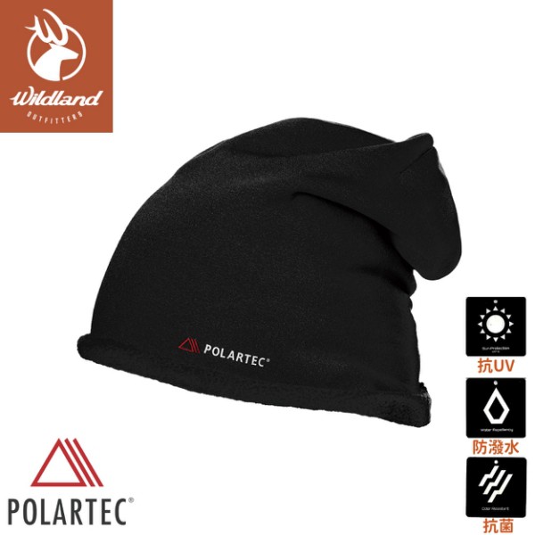 【Wildland 荒野 中性 Polartec PSP 彈性保暖帽《黑》】P2025/針織帽/毛帽/登山滑雪/悠遊山水