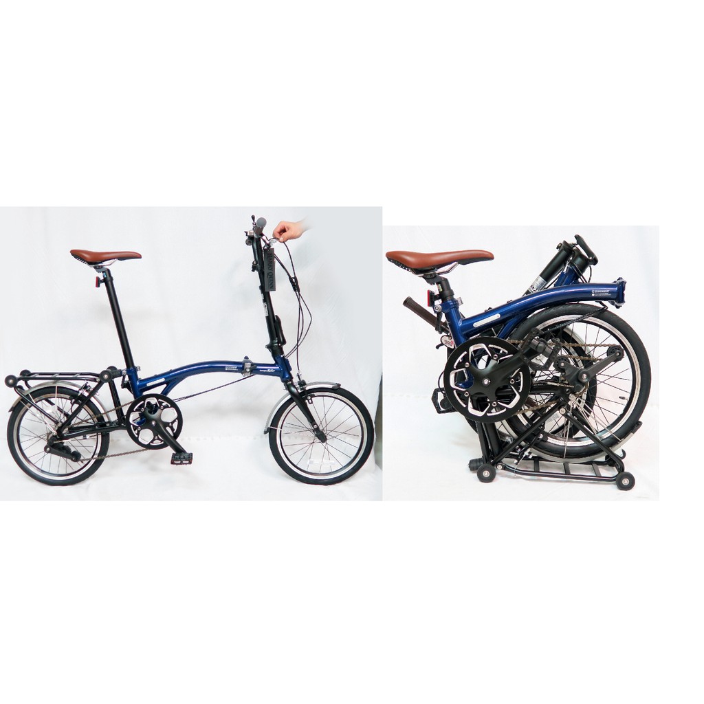 英國設計 HARRY QUINN 16吋 鋁合金 內3速 折疊自行車(後貨架帶滾輪) 三色 綠/藍/銀 小哲居單車
