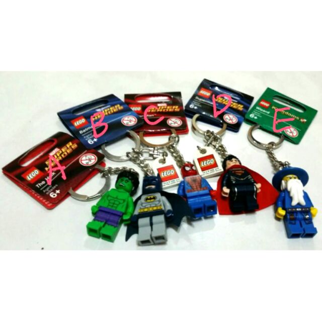 LEGO 馬來西亞 樂高樂園 綠巨人浩克/蝙蝠俠/蜘蛛人/超人/魔法師爺爺 鑰匙圈 吊飾