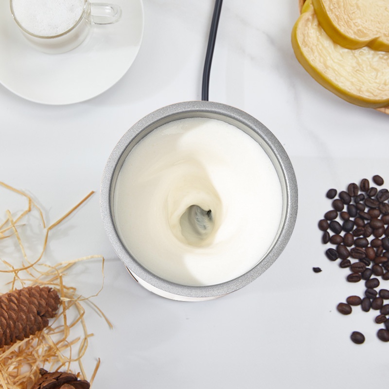 ♣◐✼新款智能加熱冷打奶泡器意式咖啡奶泡機靜音家用電動牛奶攪拌器