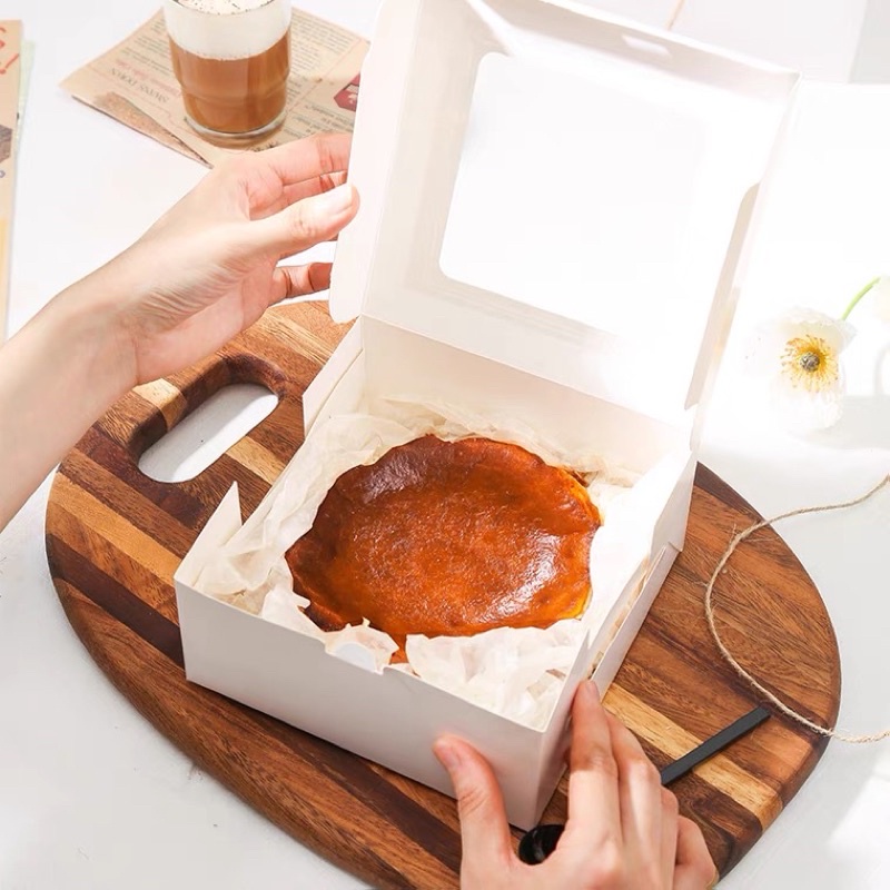 台灣現貨 4寸6寸巴斯克乳酪蛋糕盒  質感包裝盒 蛋糕盒 巴斯克蛋糕 六寸蛋糕盒