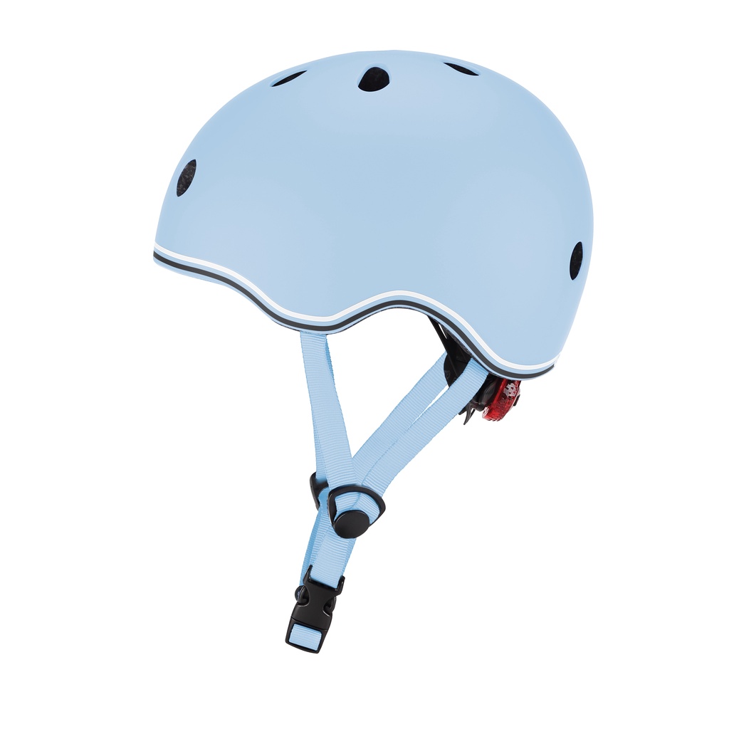 法國 GLOBBER XXS安全帽-粉藍 警示燈 大童/小童 兒童滑步車 平衡車 滑板車 自行車安全帽 素面 可調頭圍