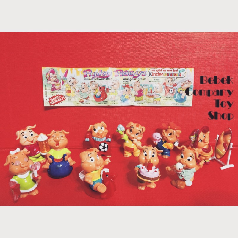 2000年 Ferrero kinder 絕版玩具 費列羅 健達出奇蛋 玩具 粉紅小豬 公仔 全套 古董玩具