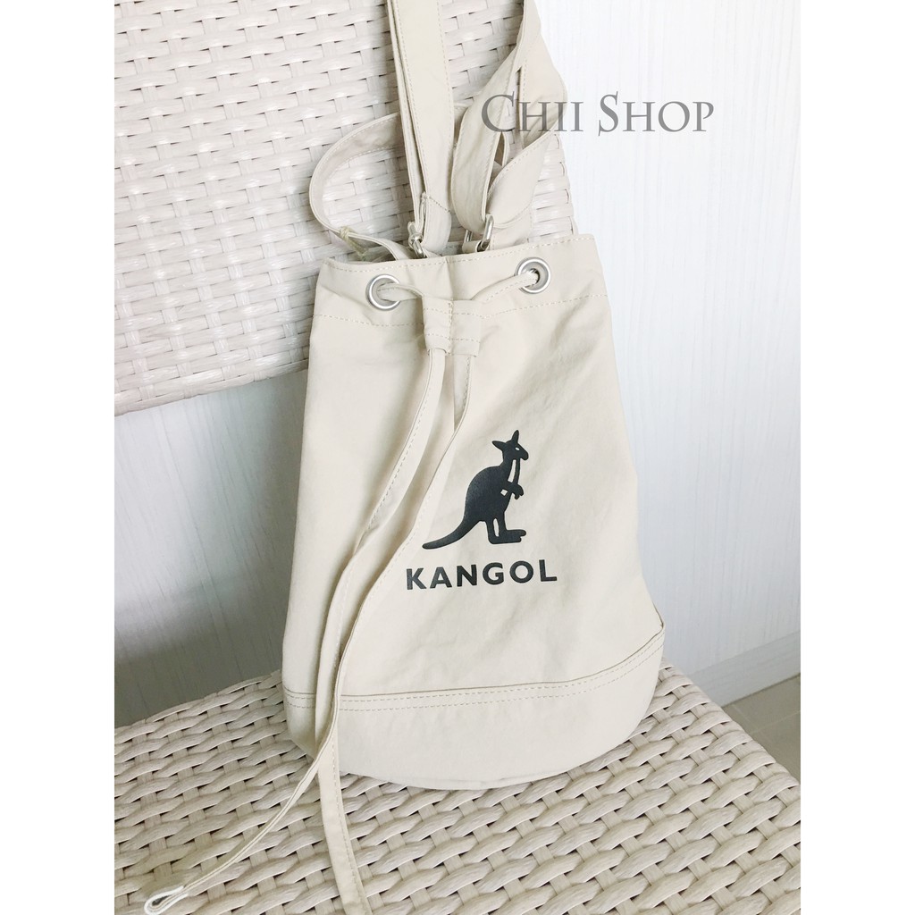 【CHII】韓國代購 Kangol 袋鼠牌 水桶包 米色 米白 粉紅 藍色 帆布包 側背包