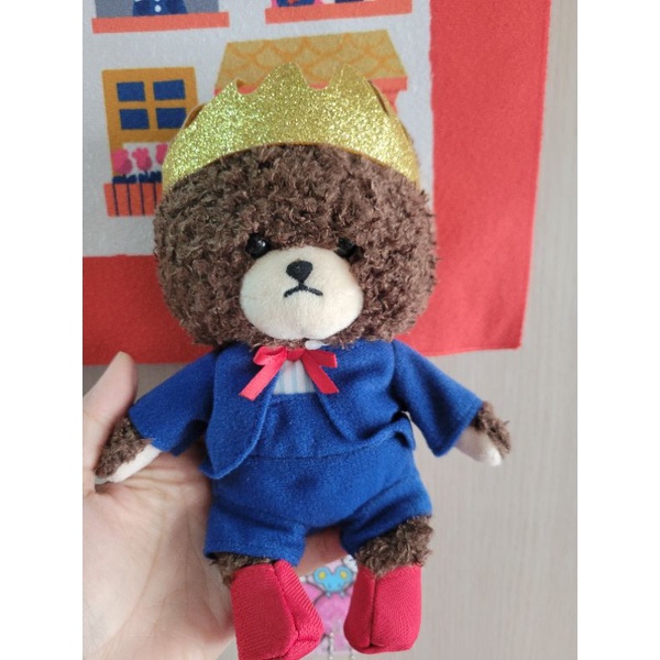 日本 小熊學校 上學熊 皇冠20周年 國王小熊絨毛娃娃 玩偶