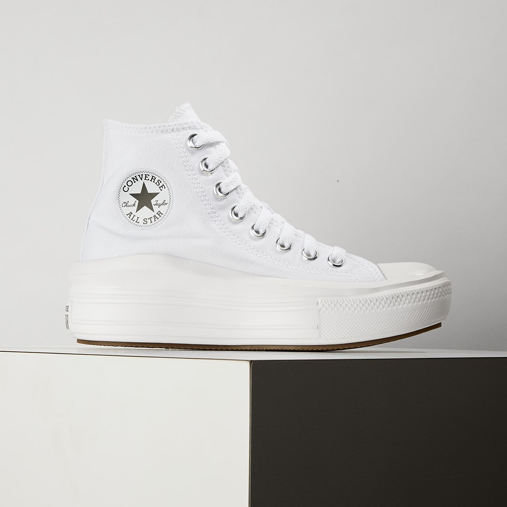 Converse Chuck Taylor All Star Move 女鞋 白色 厚底 增高 帆布鞋 568498C