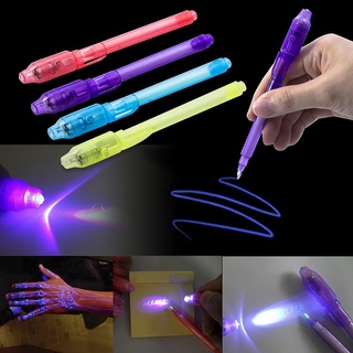隱形熒光筆led電子紫光驗鈔筆創意uv魔法墨水筆