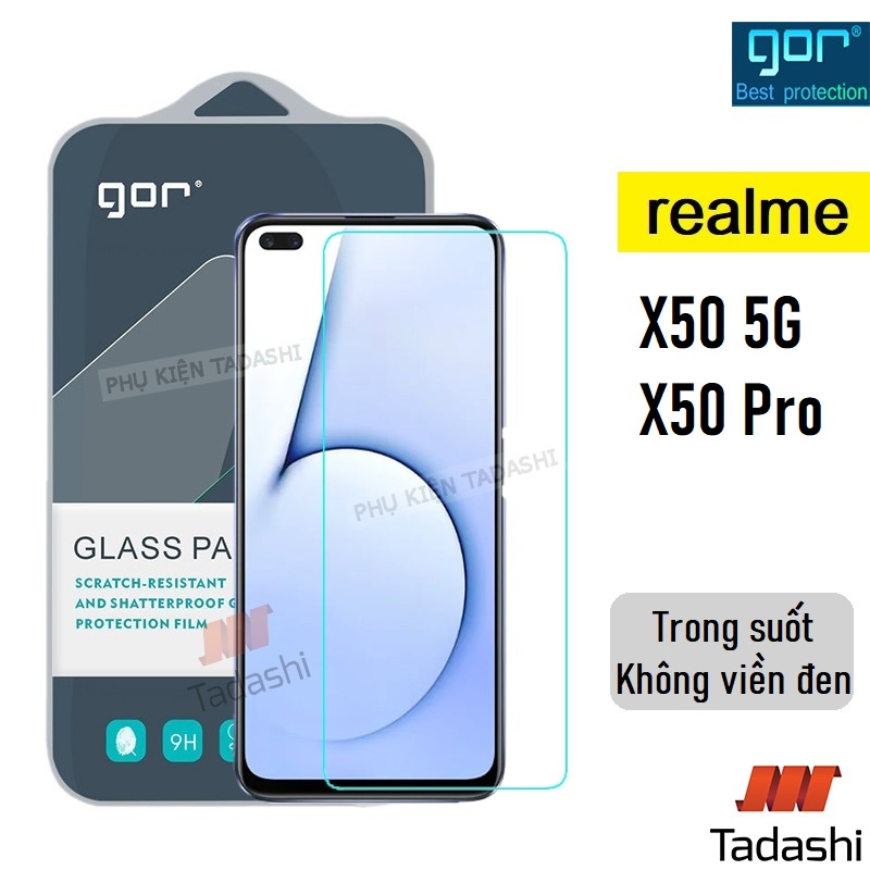 Gor Realme X50 5G / Realme X50 Pro 透明鋼化玻璃,無黑邊 9H / 斜面 2.5D -