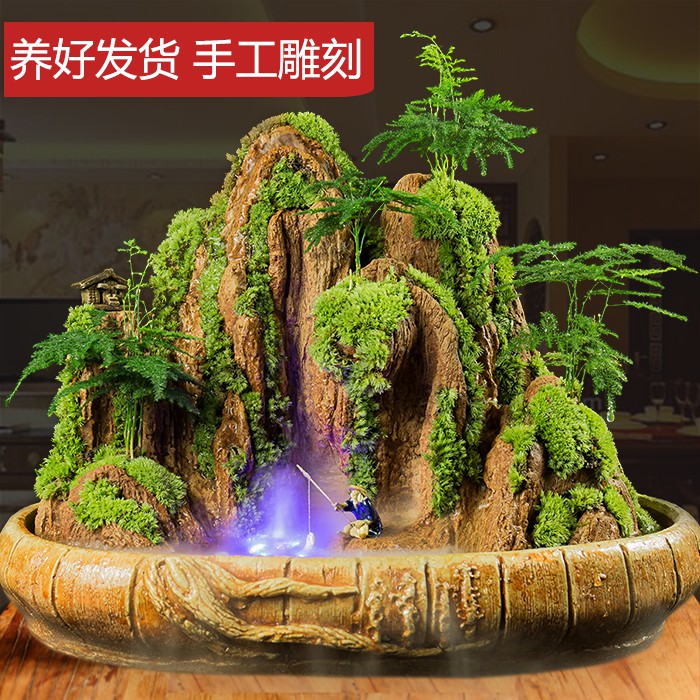 吸水石假山盆景上水石盆栽天然原奇石頭室內山水植物流水造景擺件 蝦皮購物