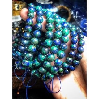 精品 天然 多彩 藍銅礦 手串 手珠（請看影片，幾乎都是藍綠色系，上手繽紛美麗🤩）