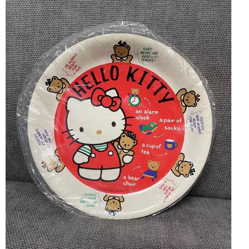🌷荳荳尋寶屋🌷574 二手 三麗鷗 凱蒂貓 Hello Kitty 紅色 紙盤子 1989年出品 超稀有 5個(客訂)