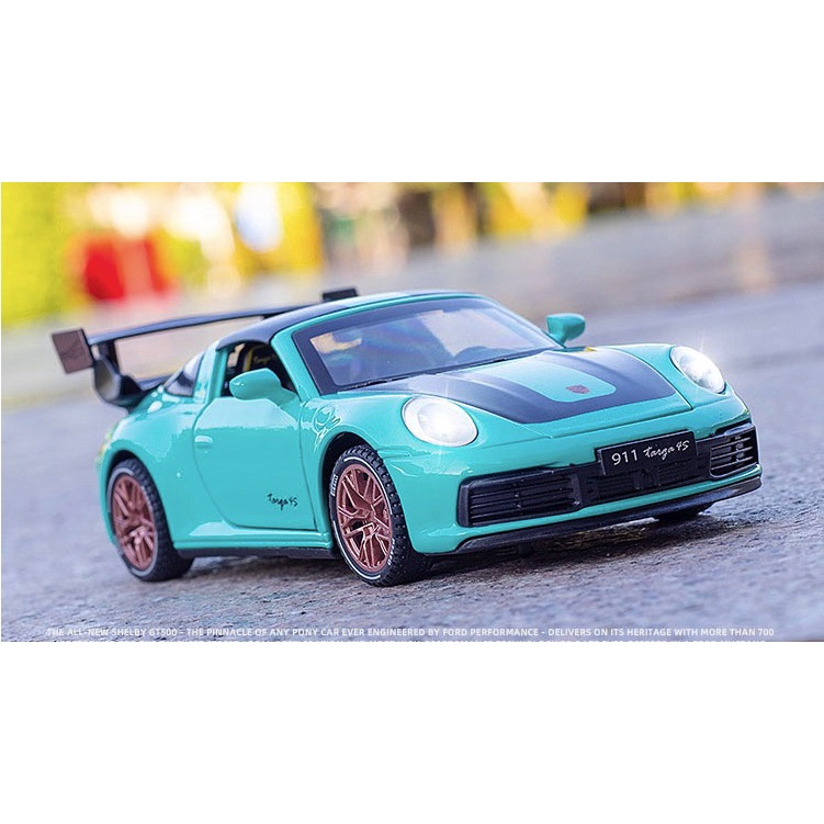 「車苑模型」新奧 1:32  Porsche 保時捷 911 TARGA  賽道版 聲光 迴力 模型