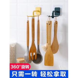 *丹尼屋*360度旋轉無痕掛勾 可旋轉掛勾 免打孔牆壁掛勾 廚房收納掛勾架 黏貼置物架 瀝水掛勾 浴室掛鈎 多功能掛架