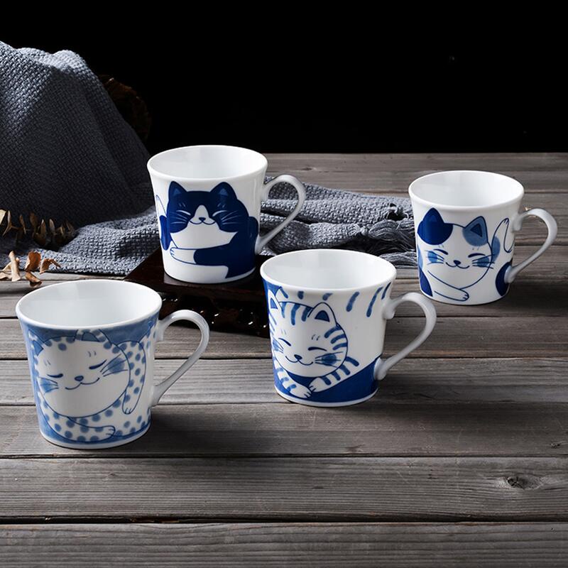 【現貨】日本製美濃燒慵懶貓咪馬克杯 | 輕盈瓷器 | 三種貓咪圖案 | 隨選收藏 咖啡杯