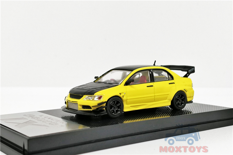 Mitsubishi Cm 型號1 64 三菱蘭西evo Ix 黃色黑色碳壓鑄模型車 蝦皮購物