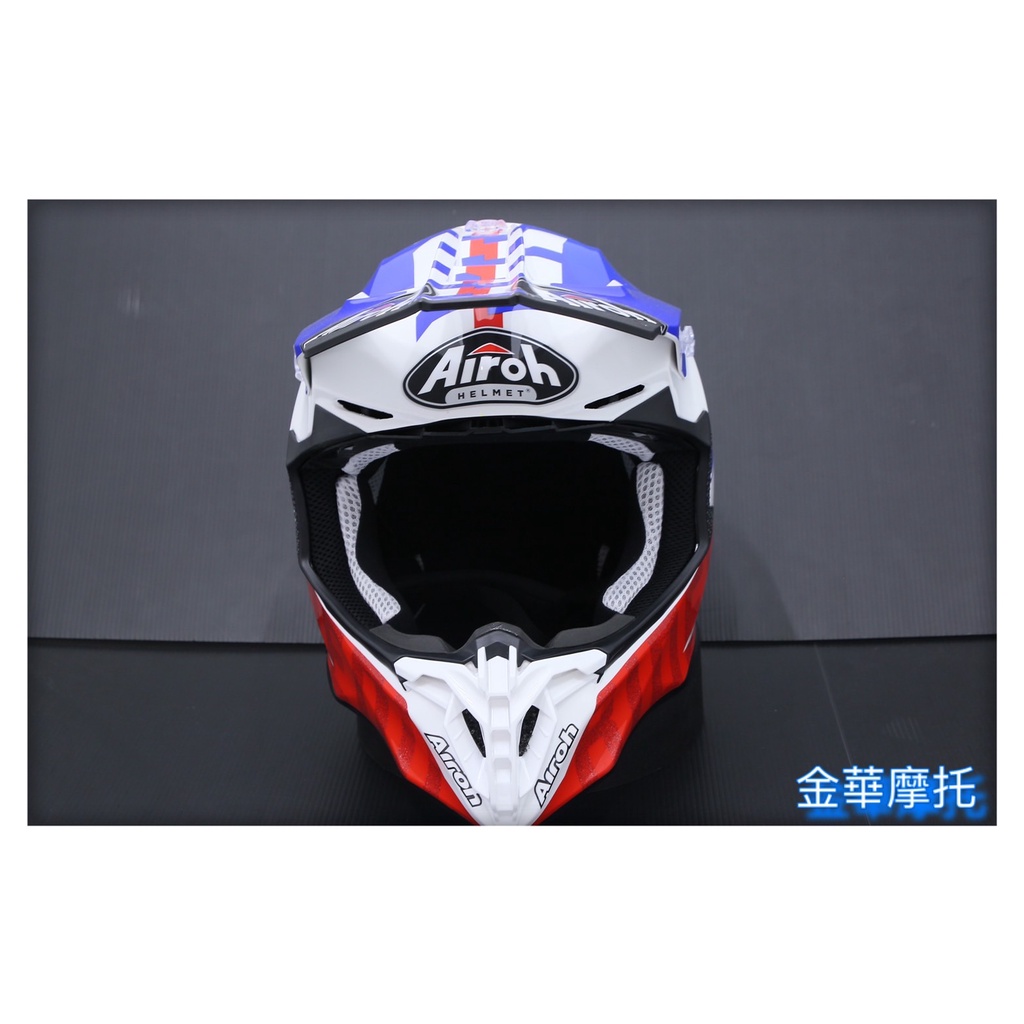 (金華摩托)AIROH TWIST2.0 亞洲版#32亮白/藍紅 越野安全帽