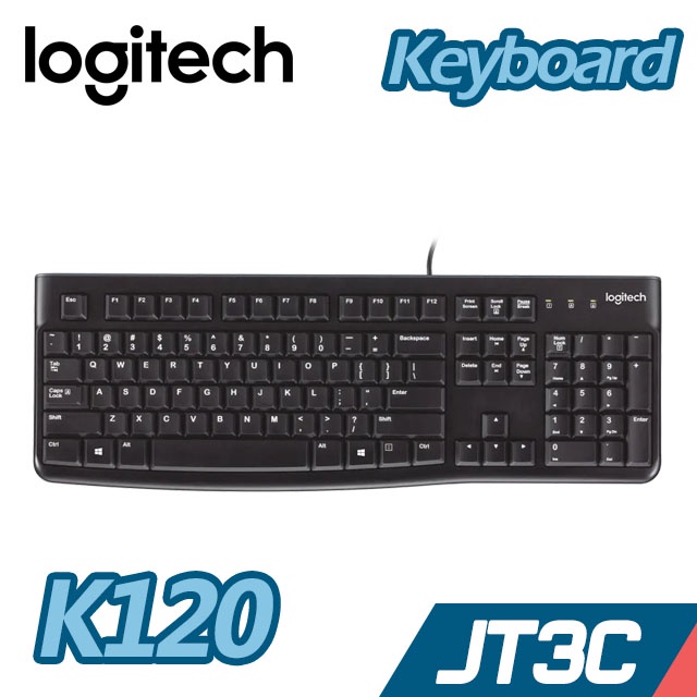 Logitech 羅技 K120 USB有線鍵盤 中英文鍵盤【JT3C】