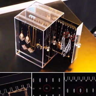 現貨❤️透明黑耳環首飾整理收納盒防塵掛飾品展示架