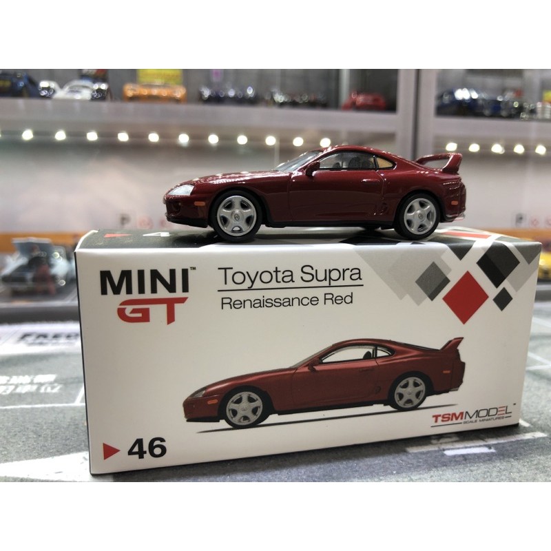 Mini GT 1/64 模型車 #46 Toyota Supra 紅色款