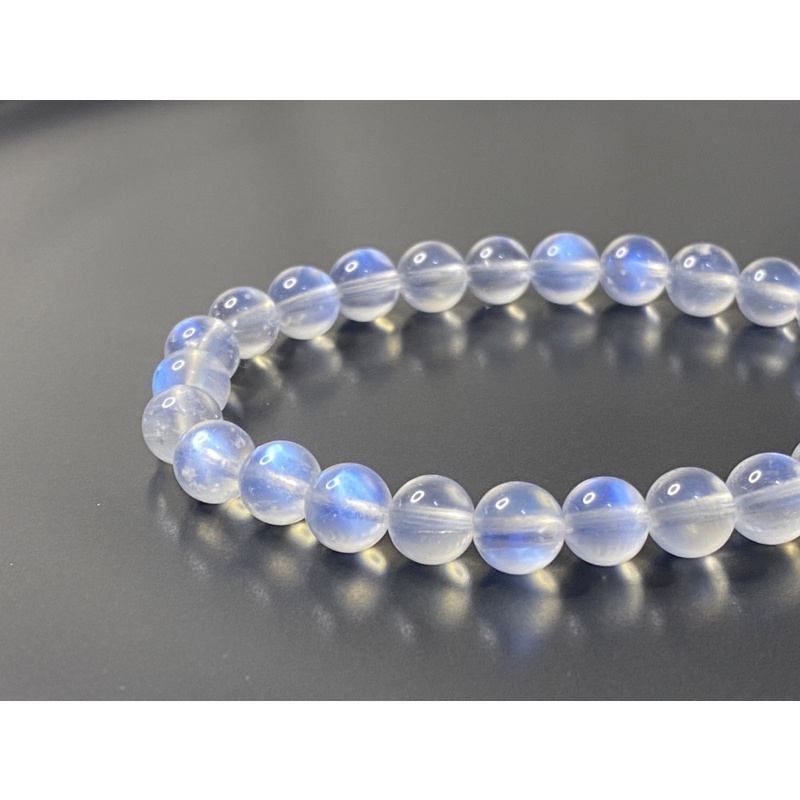 天然 高品 斯里蘭卡 藍月光石 手珠 手串 手鍊 藍月光 （奶油體）7-7.3mm👍台灣現貨，實體拍攝。