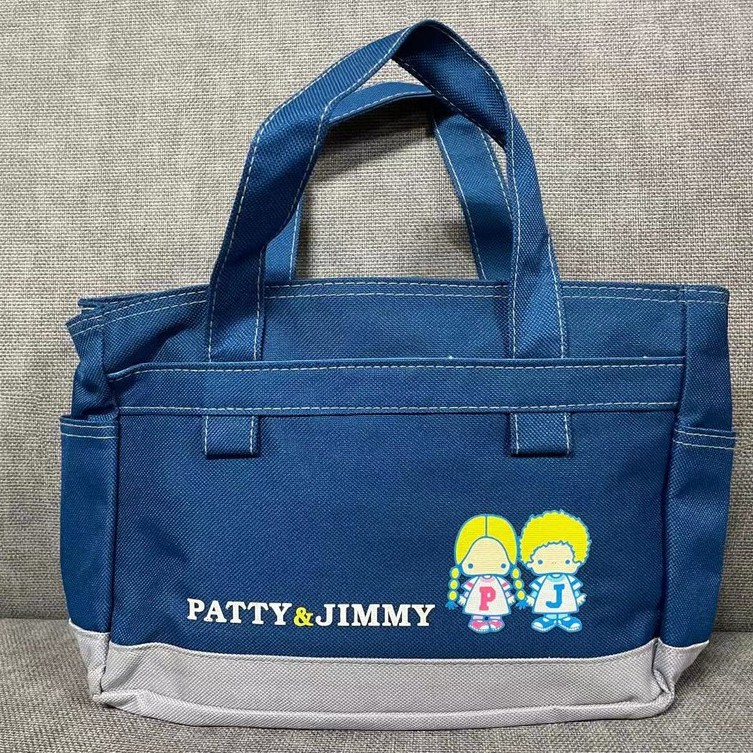 🌷荳荳尋寶屋🌷正版 三麗鷗 Sanrio PATTY&amp;JIMMY 深藍色 手提包  2003年出品 (收藏品)