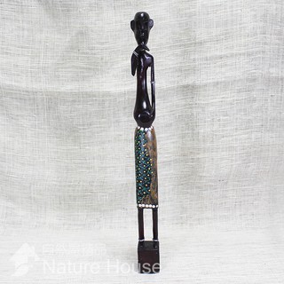 【自然屋精品】木製彩繪非洲人偶E款-L號 手工 自然風 家庭擺飾 居家佈置 裝飾 African doll