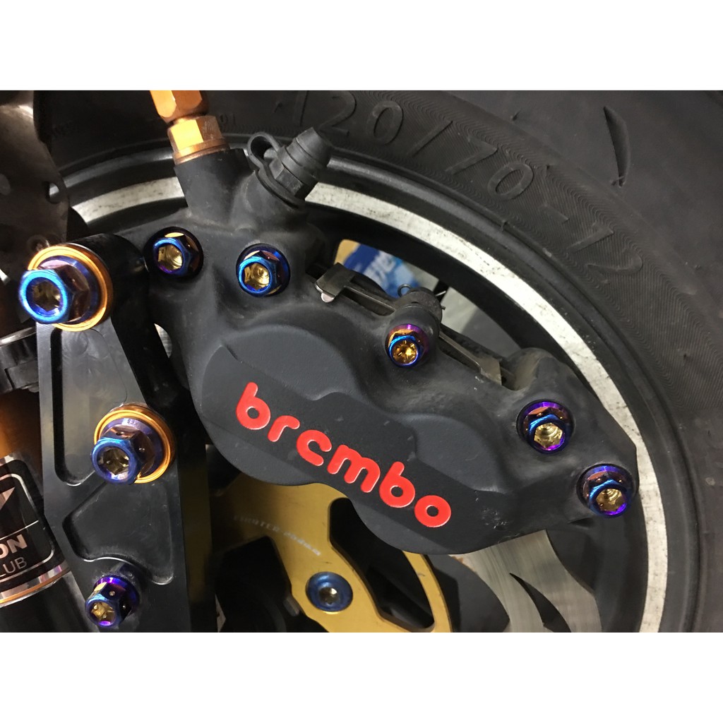 傑能 JZ BIKES 鍍鈦 螺絲 卡鉗 白鐵鍍鈦 插銷 BREMBO FRANDO 對四 卡鉗 一套五根