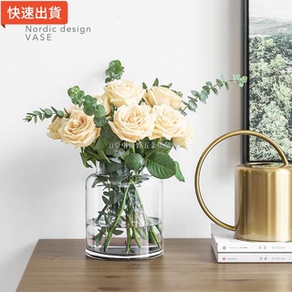 【五金批發+附統編】花瓶 熱賣 花瓶 擺件 客廳 插花大 玻璃 透明ins風北歐創意簡約水養玫瑰百合鮮