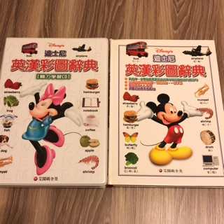 迪士尼 英漢彩圖辭典 英文 兒童 字典 二手 近全新 便宜賣 含光碟