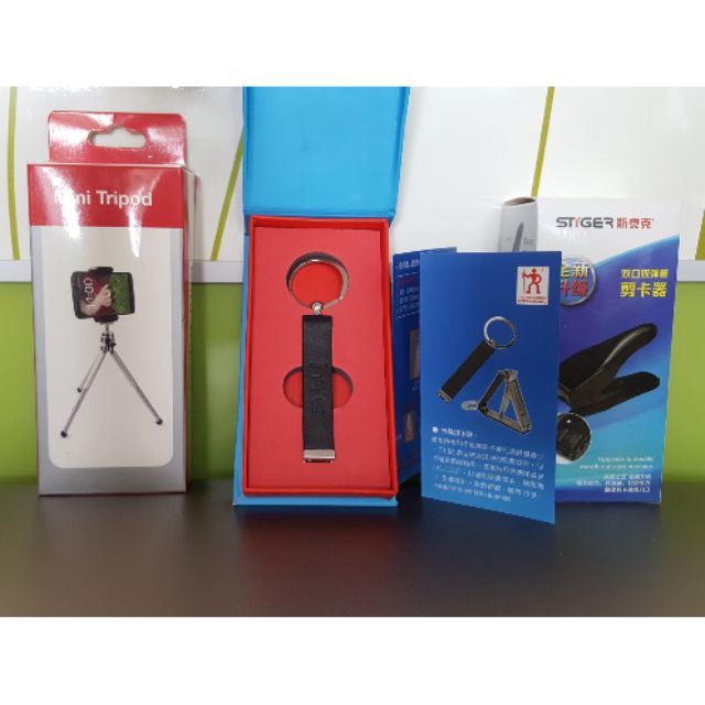 [二手實拍便宜出清]通通下殺100元 Mini Tripod 迷你輕量腳架/HTC 雙人牌折疊指甲刀鑰匙圈/SIM剪卡器