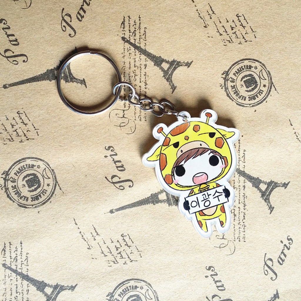 現貨！李光洙 李光修 running man 長頸鹿 金鐘國 劉在錫 宋智孝 哈哈 Gary 池錫辰 Q版 鑰匙圈 吊飾