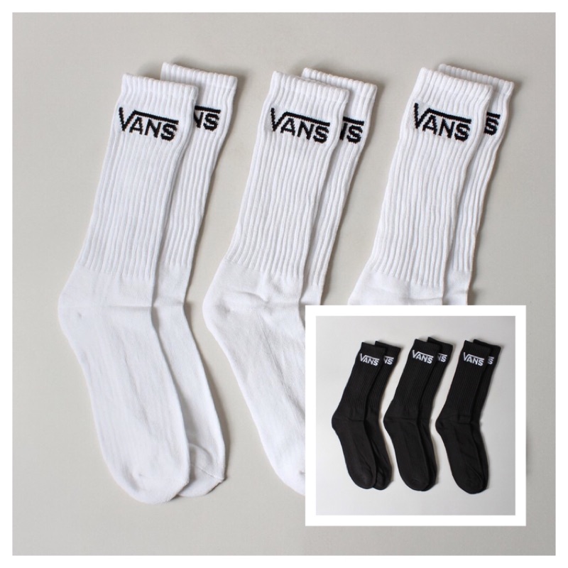 《Rexlnd.》Vans Classic 3 Pack Crew Socks 白 黑 襪子 長襪