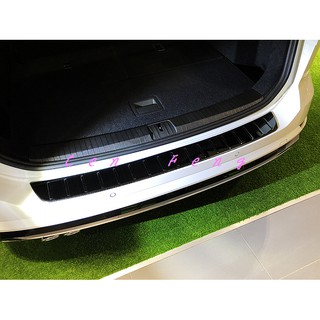 涔峰ＣＦ☆ (黑鈦)福斯VW New Touran 不鏽鋼後護板 行李箱外護板 尾門外門檻 後保防刮飾板 後保桿防刮板