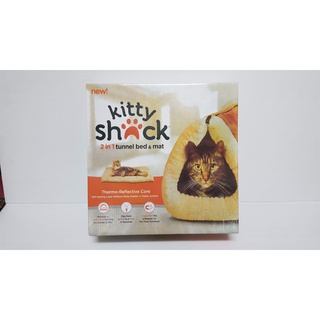 Kitty Shack 2合1管狀貓墊和床 貓床 貓墊 便捷式 寵物窩 可拆可洗 保暖洞穴式小屋 貓睡袋 貓窩