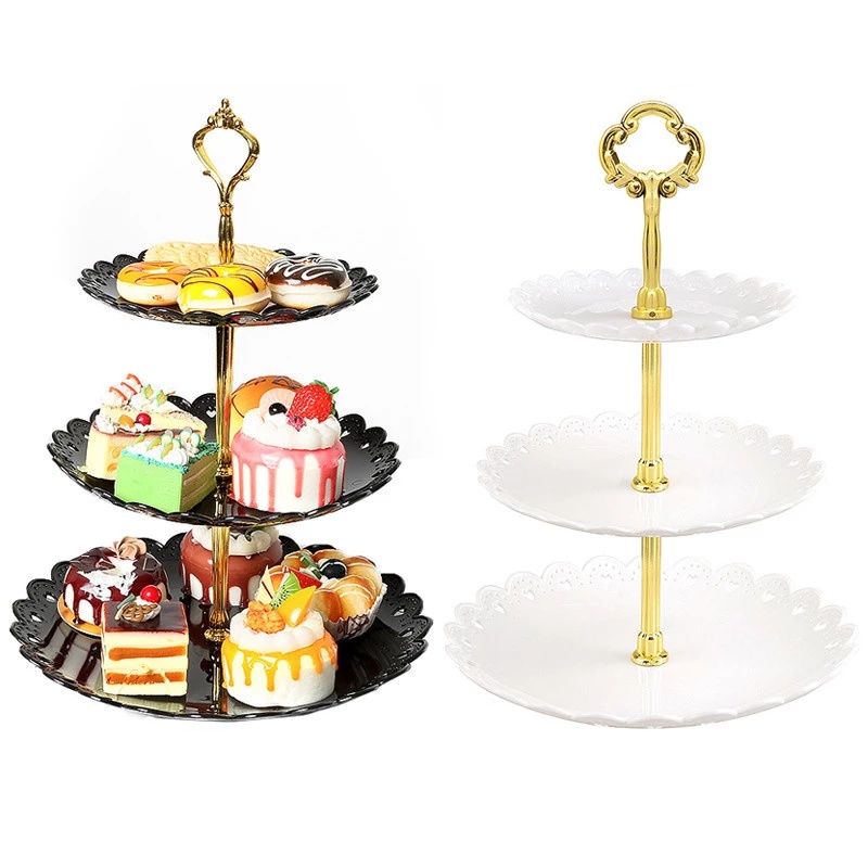 三層蛋糕架甜點水果盤自助展示架婚禮派對餐桌托盤