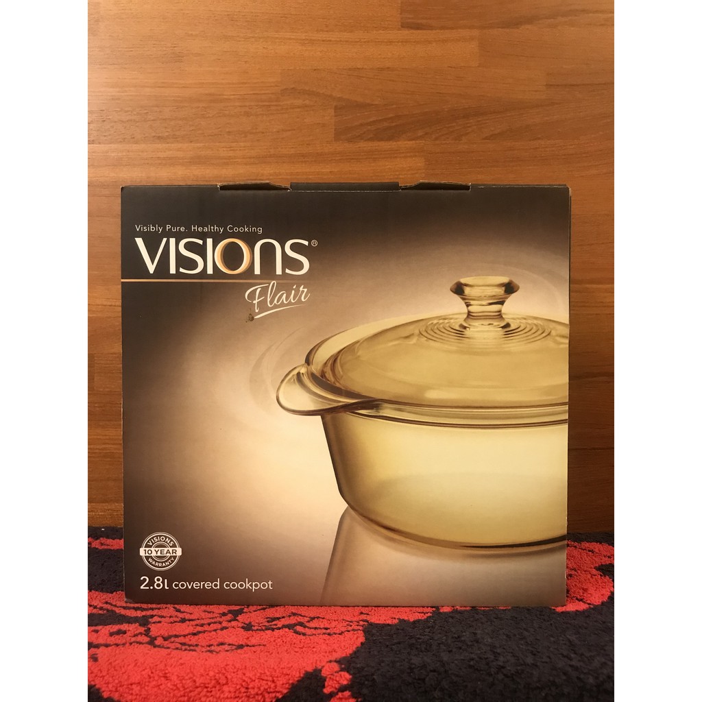 【VISIONS 美國康寧】Visions 晶華養身鍋 雙耳 2.8L CRE-VSF-28