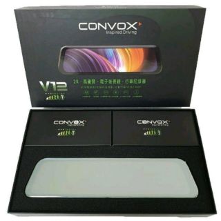 【泓享汽車音響】CONVOX V12 電子後視鏡 前後行車記錄器 12吋大螢幕 前鏡頭2K畫質 1200畫畫素 倒車顯影